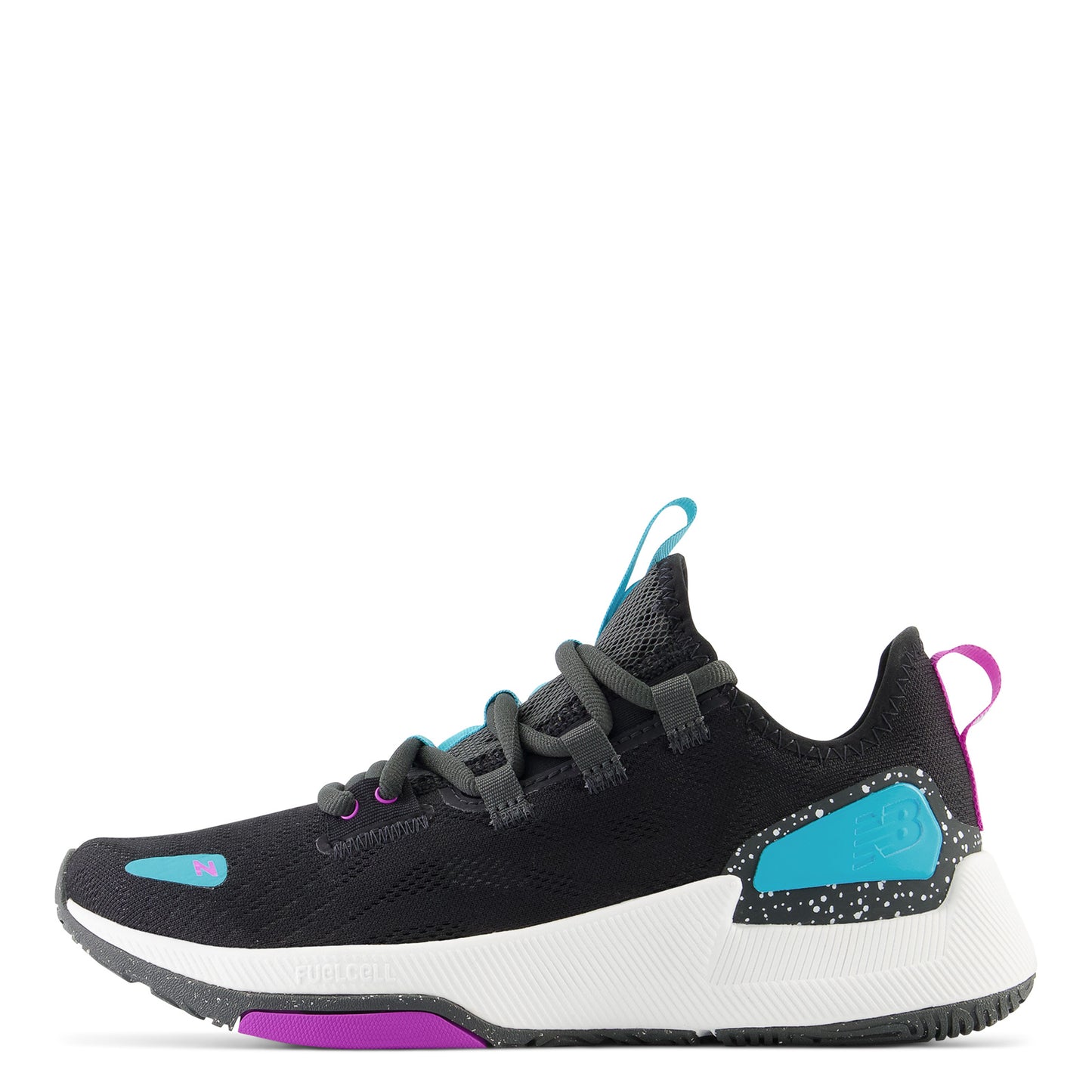 Peltz Shoes Women's New Balance FuelCell Trainer v2 Sneaker BLACK / BLUE WXM100A2