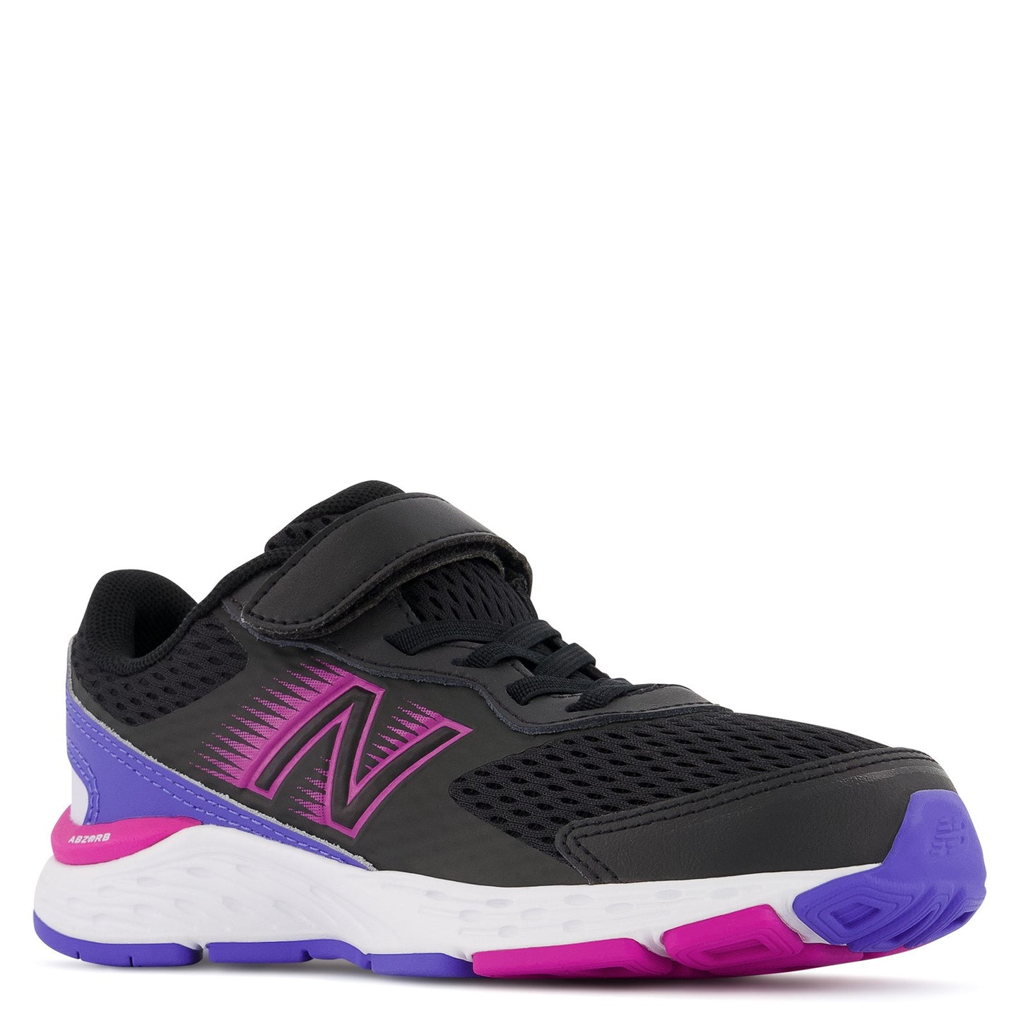 Peltz Shoes Girl's New Balance 680v6 Sneaker - Little Kid BLACK MAGENTA YA680BP6