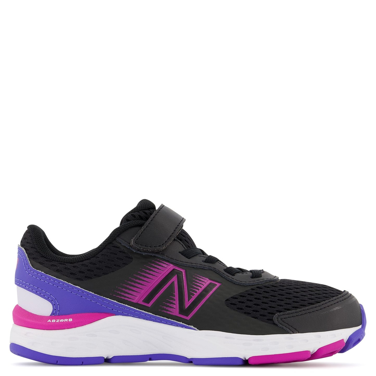 Peltz Shoes Girl's New Balance 680v6 Sneaker - Little Kid BLACK MAGENTA YA680BP6