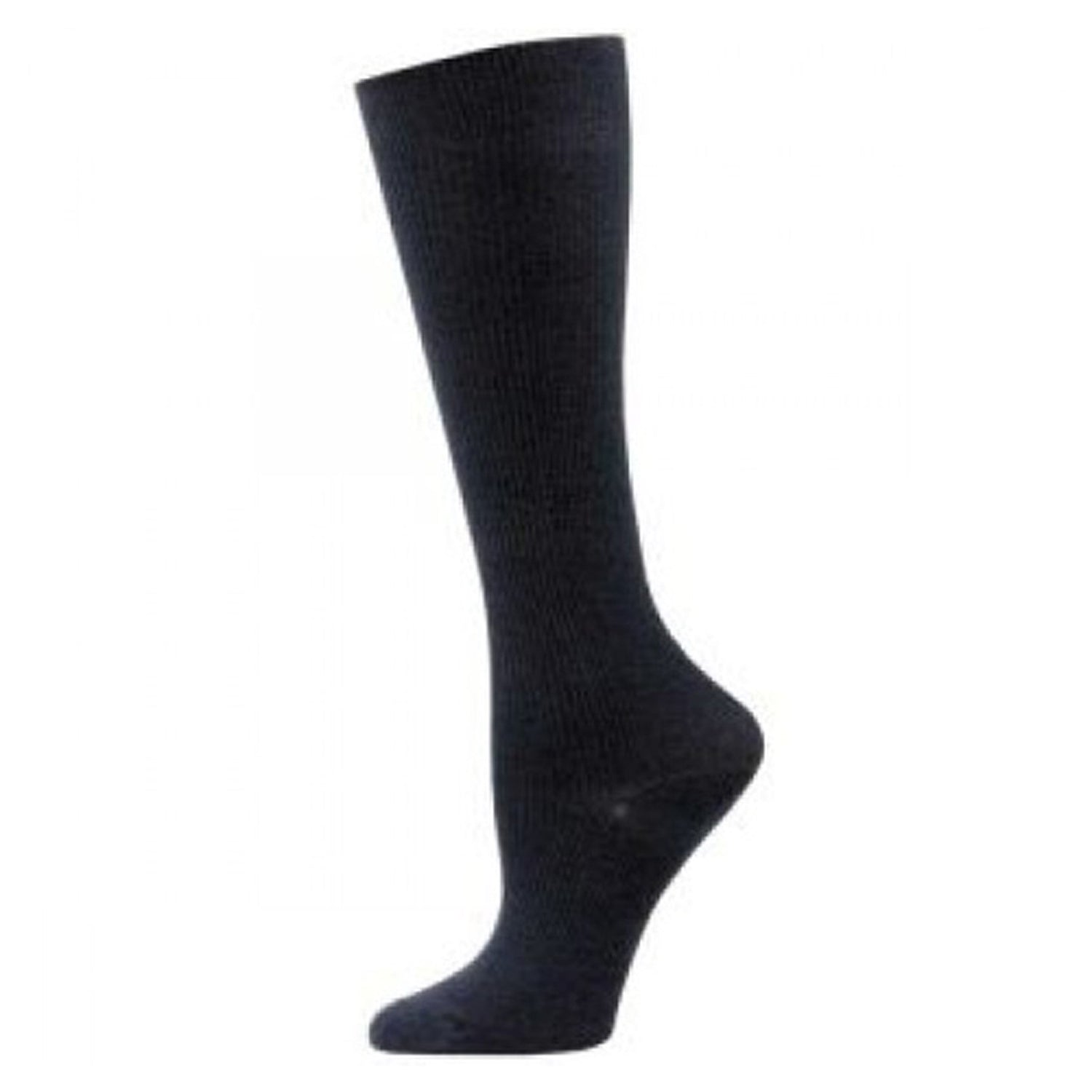 Peltz Shoes  Unisex Think Medical Solid Compression Socks Black 01651
