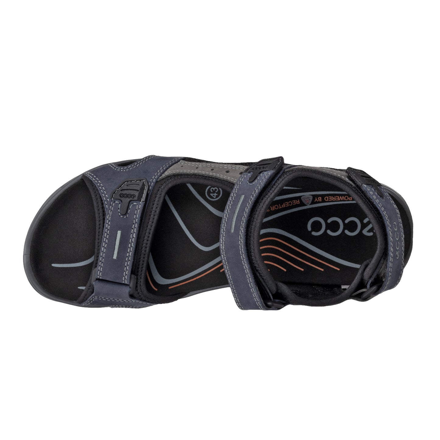 Peltz Shoes  Men's Ecco Yucatan Sandal MARINE 069564-02038
