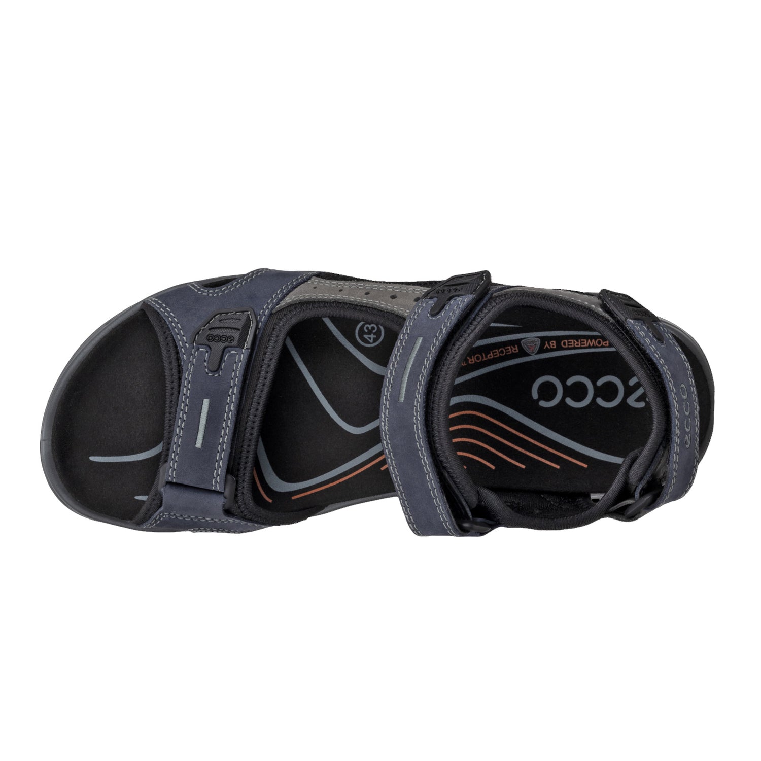 Peltz Shoes  Men's Ecco Yucatan Sandal MARINE 069564-02038