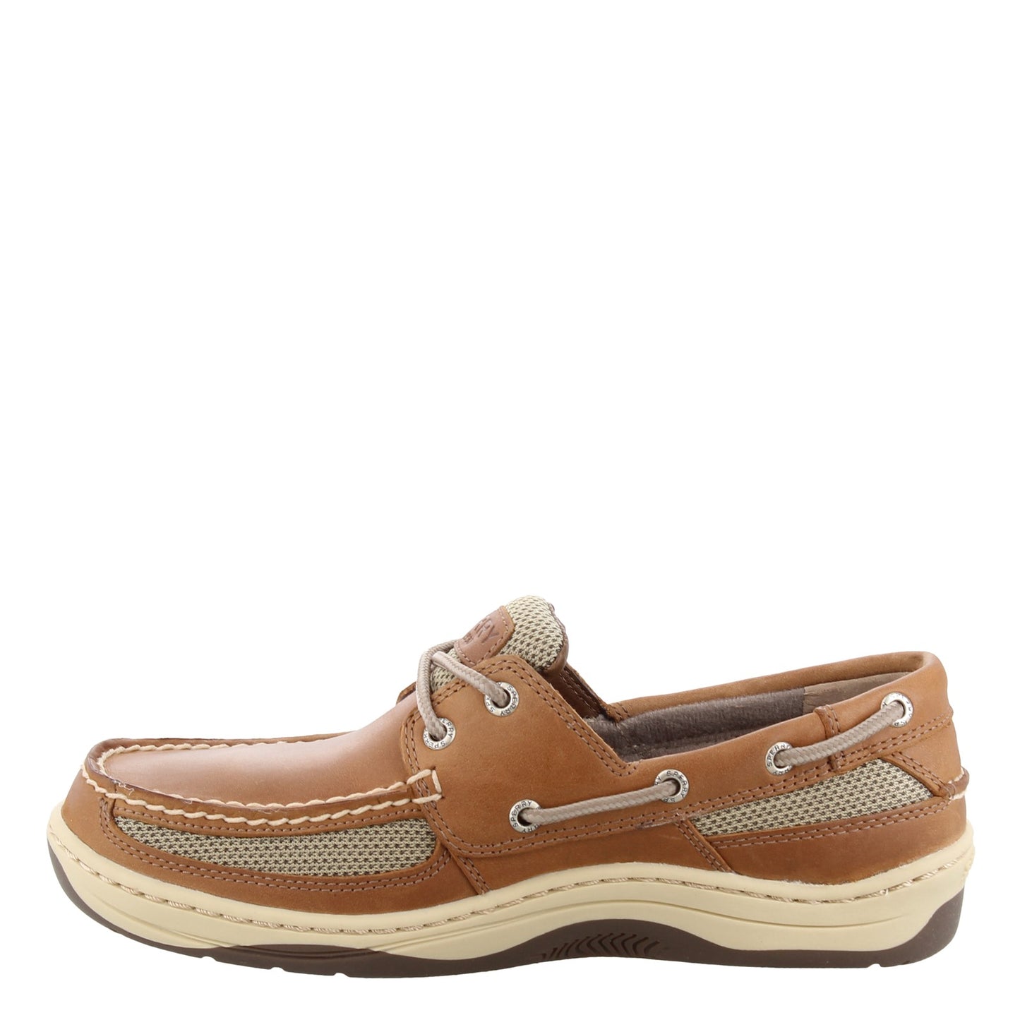 Peltz Shoes  Men's Sperry Tarpon 2-Eye Boat Shoe DARK TAN 0771253