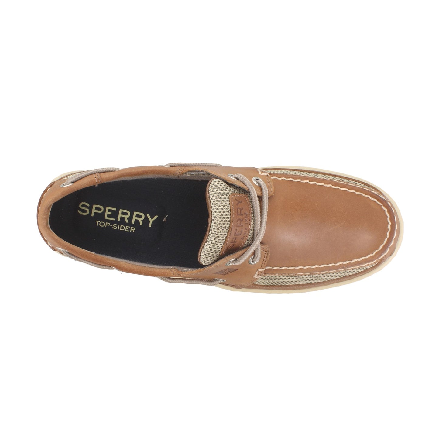 Peltz Shoes  Men's Sperry Tarpon 2-Eye Boat Shoe DARK TAN 0771253