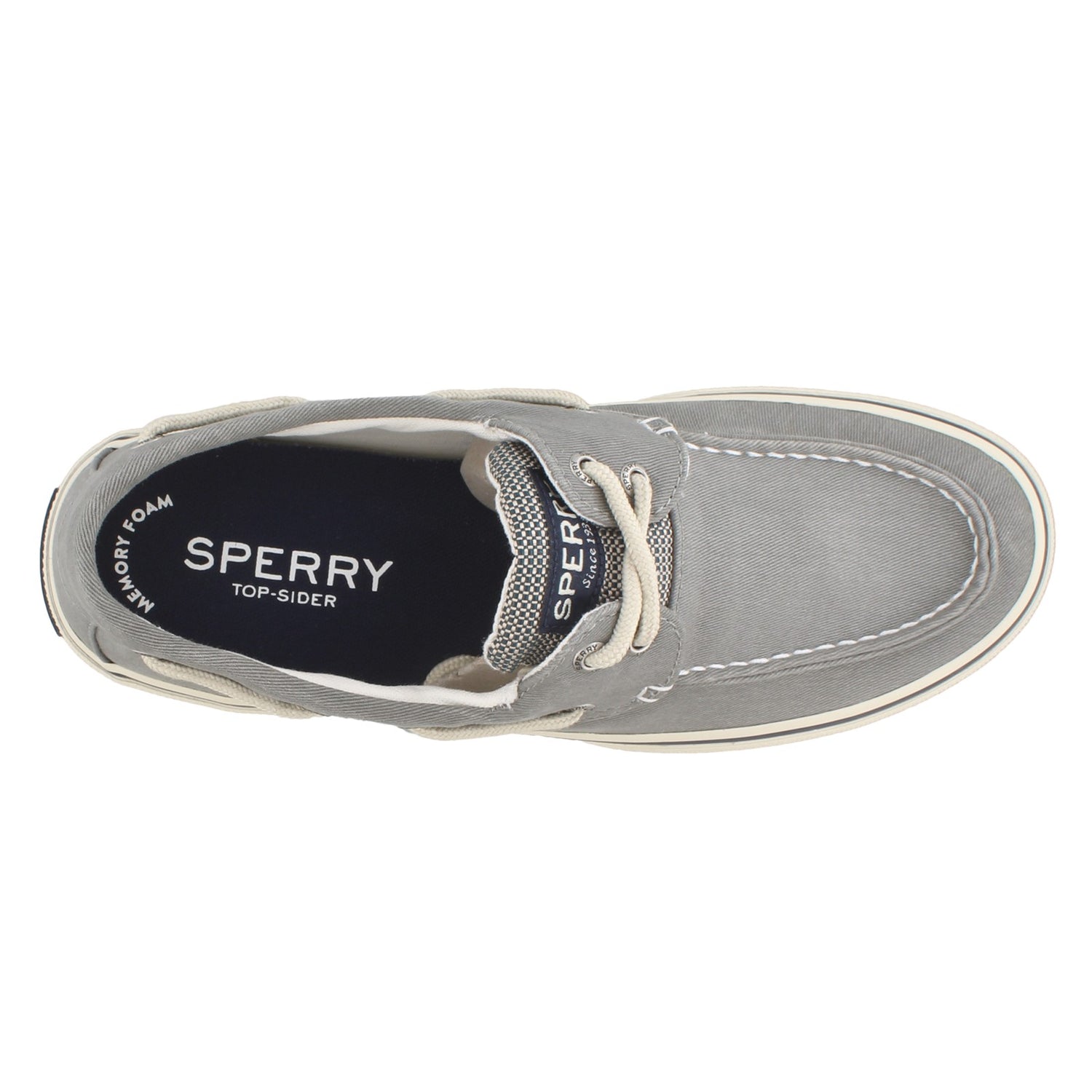 Peltz Shoes  Men's Sperry Halyard Boat Shoe GRAY 0772830