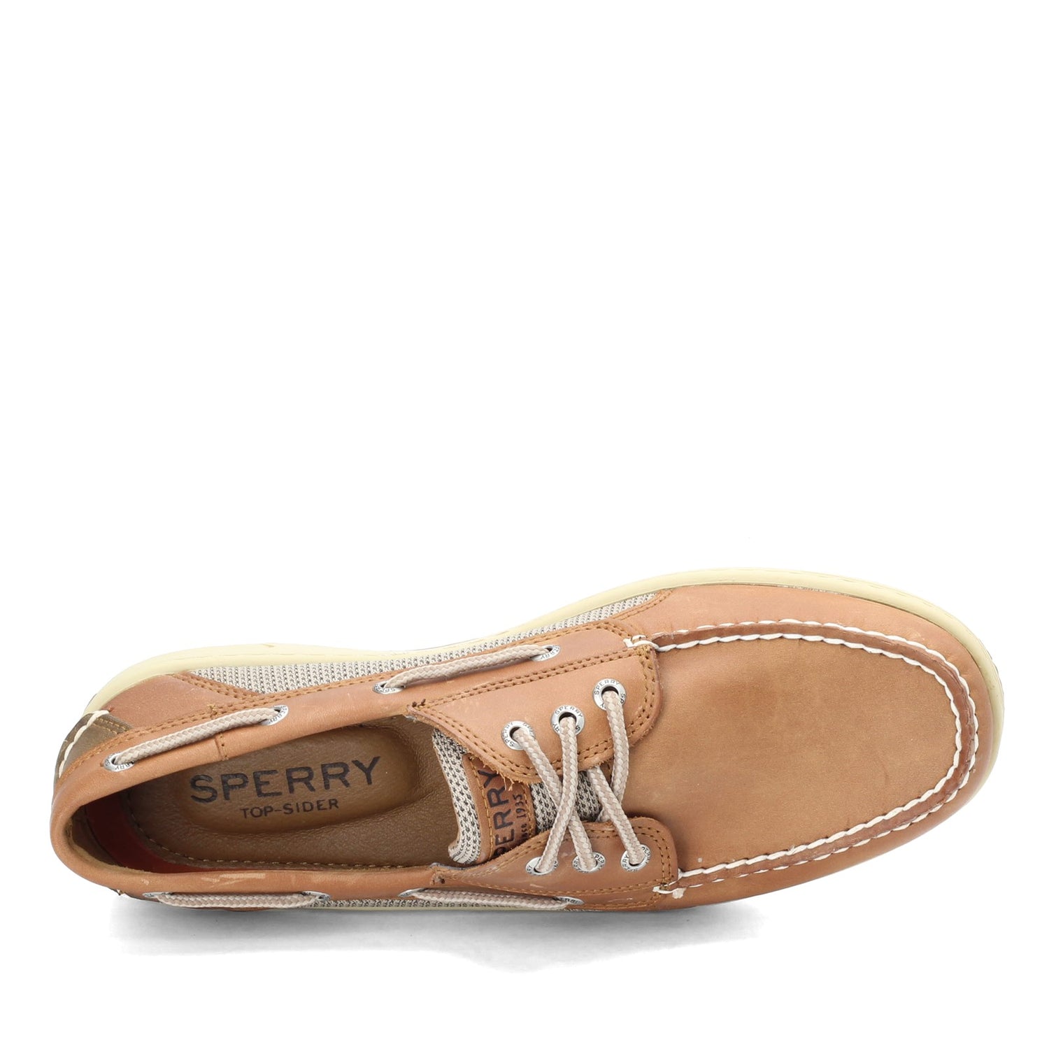 Peltz Shoes  Men's Sperry Billfish 3-Eye Boat Shoe TAN DARK 0799320