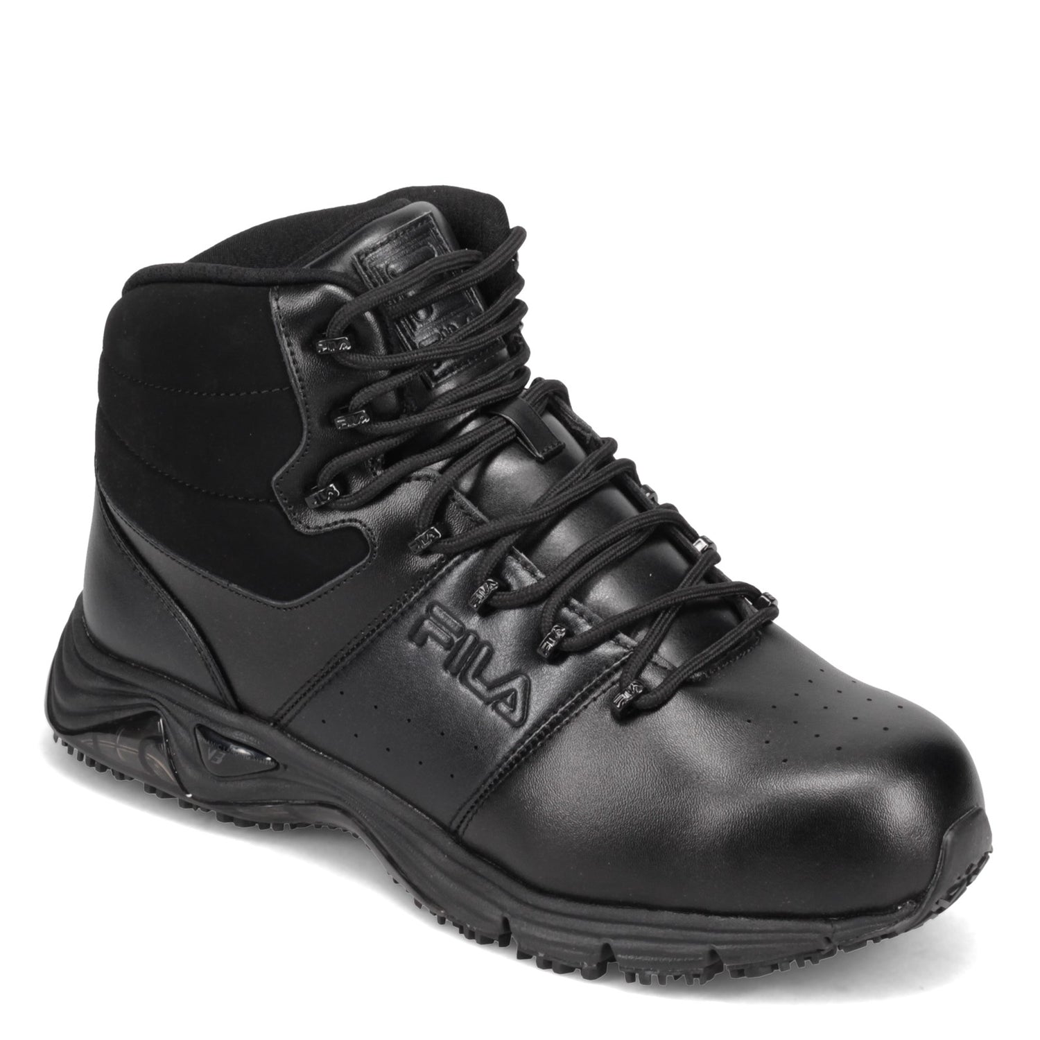 Peltz Shoes  Men's Fila Memory Breach SR Steel Toe Work Boot BLACK 1SH40238-001