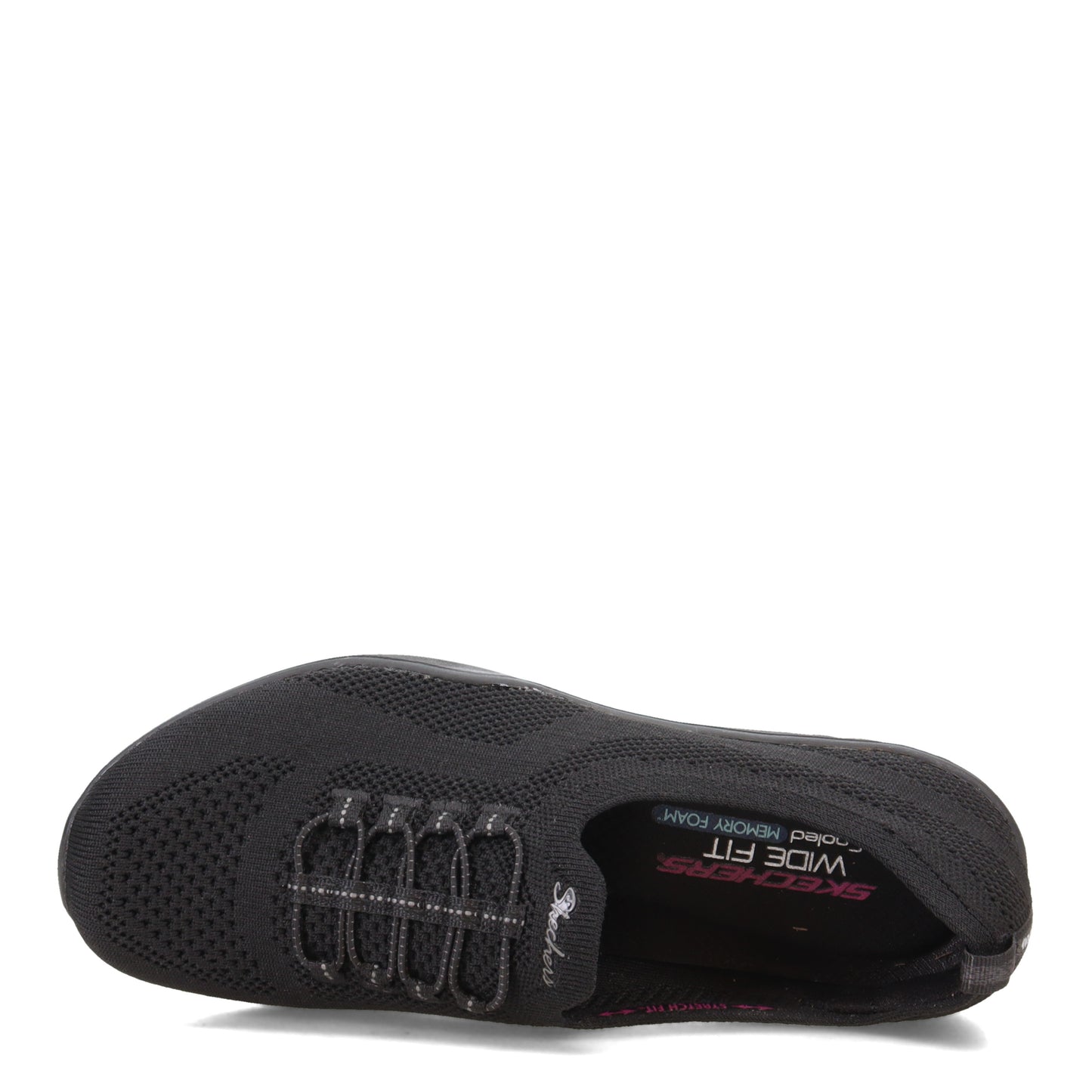 Peltz Shoes  Women's Skechers Newbury St - Every Angle Sneaker - Wide Width BLACK 100033W-BBK