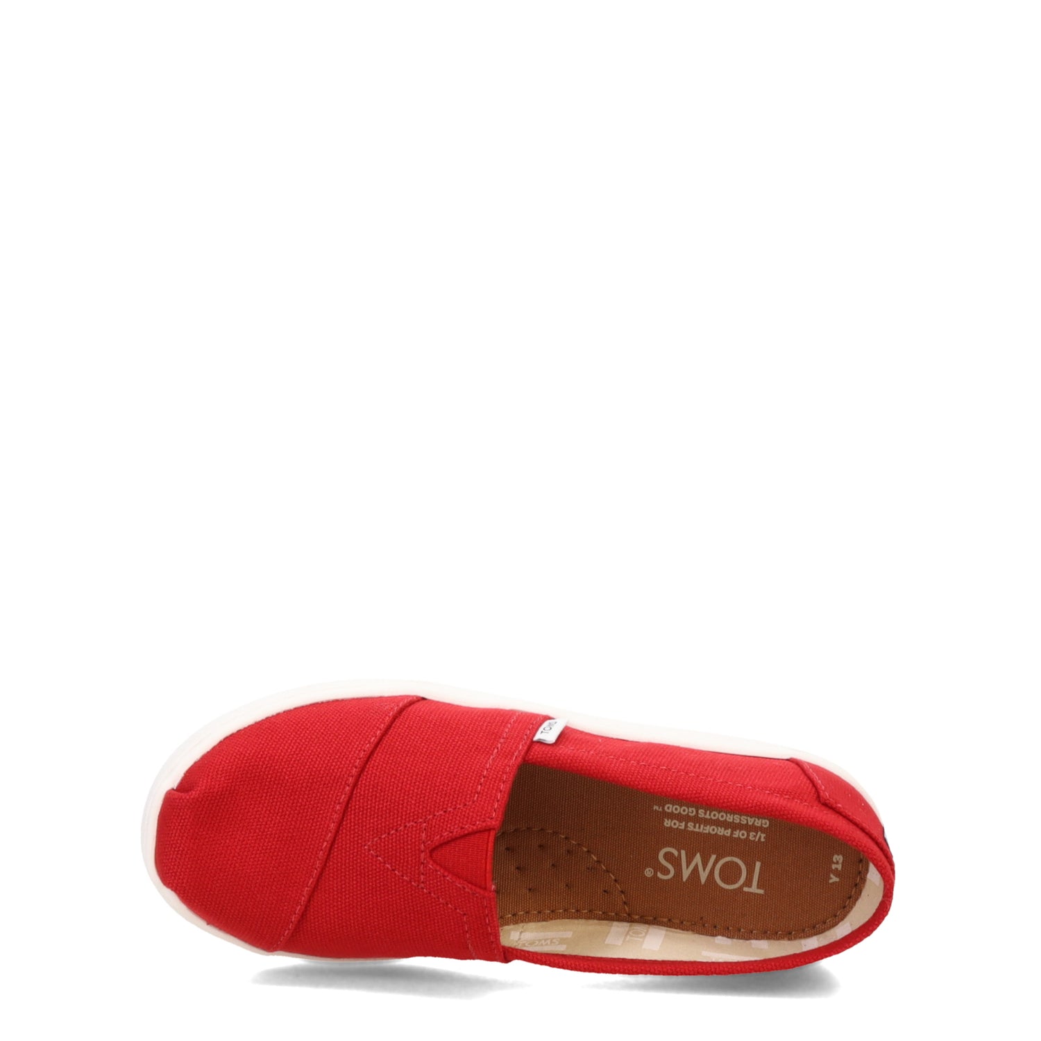 Peltz Shoes  Girl's Toms Alpargata Classic Slip-On - Little Kid & Big Kid RED 10010534