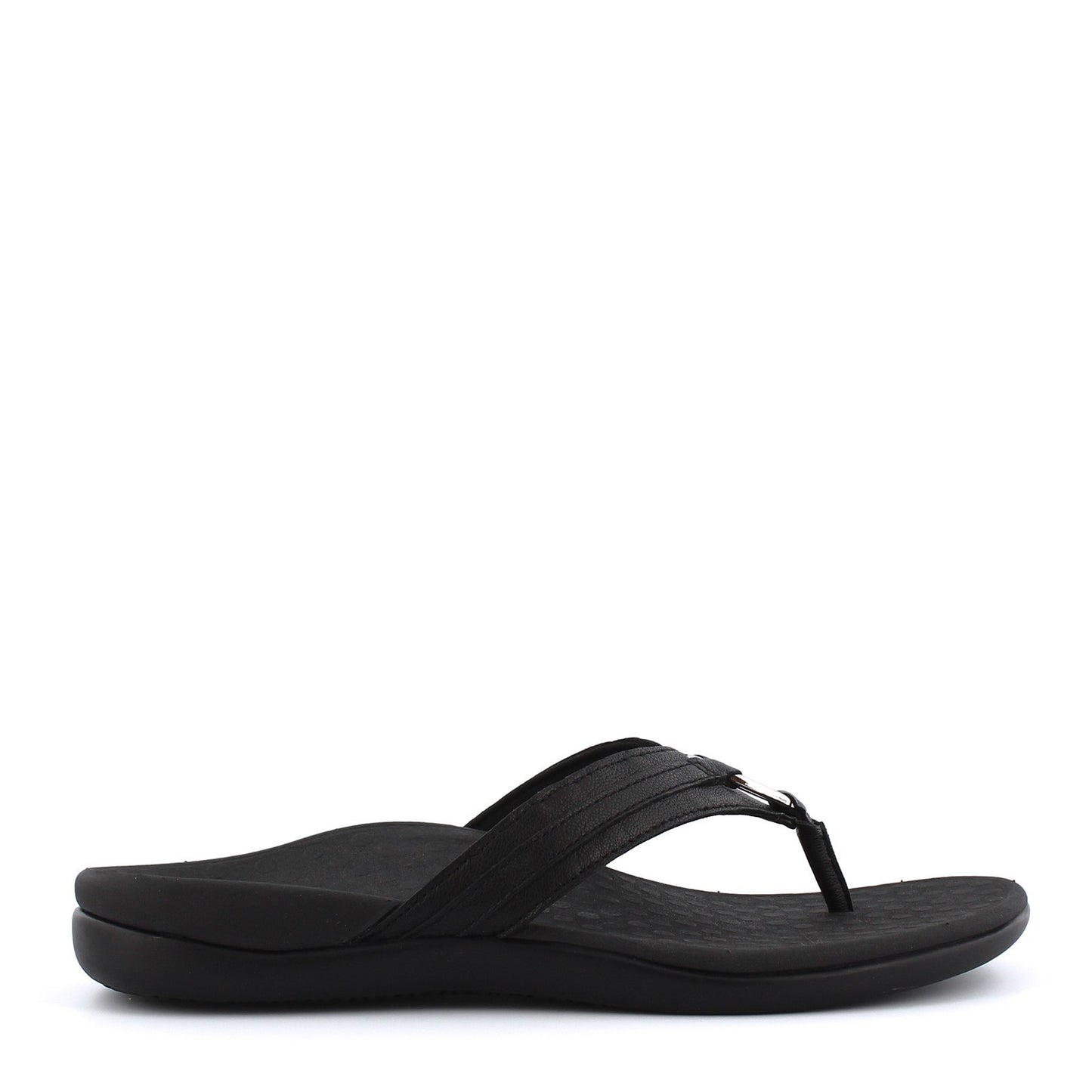 Peltz Shoes  Women's Vionic Tide Aloe Sandal BLACK LEATHER 10010887-BLK