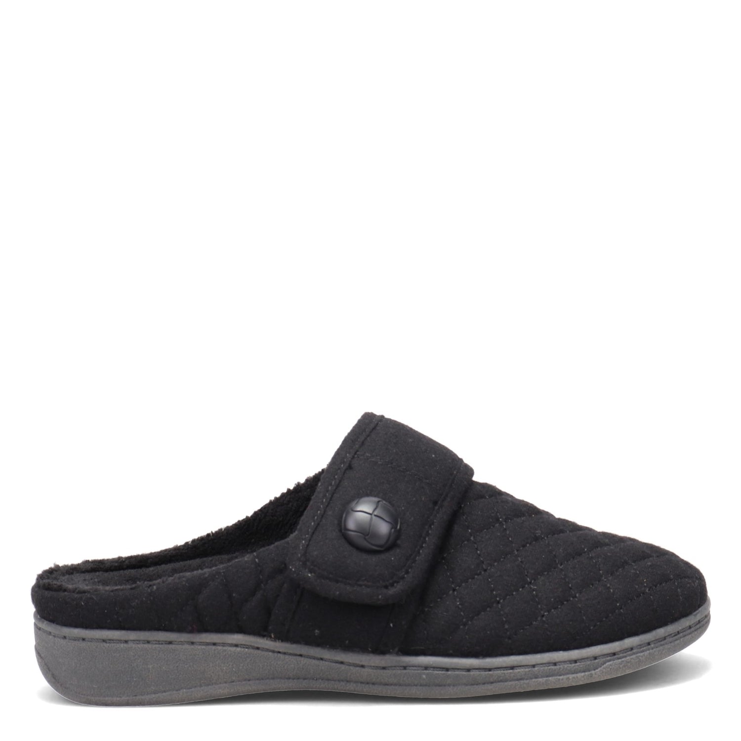 Peltz Shoes  Women's Vionic Carlin Slipper BLACK FLANNEL 10011458-BLK