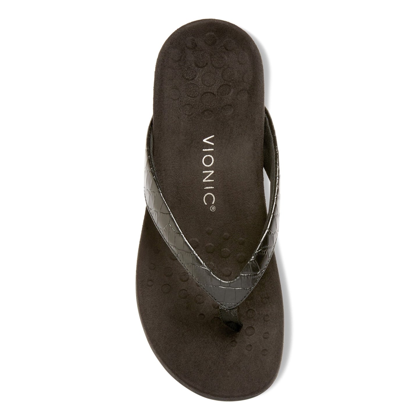 Peltz Shoes  Women's Vionic Dillon Sandal BLACK CROCO PRINT 10012018-BLK