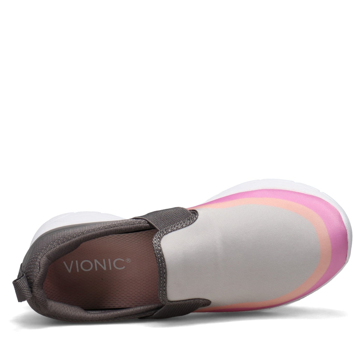 Peltz Shoes  Women's Vionic Brisk Nalia Sneaker GREY PINK 10012106-GRYPNK