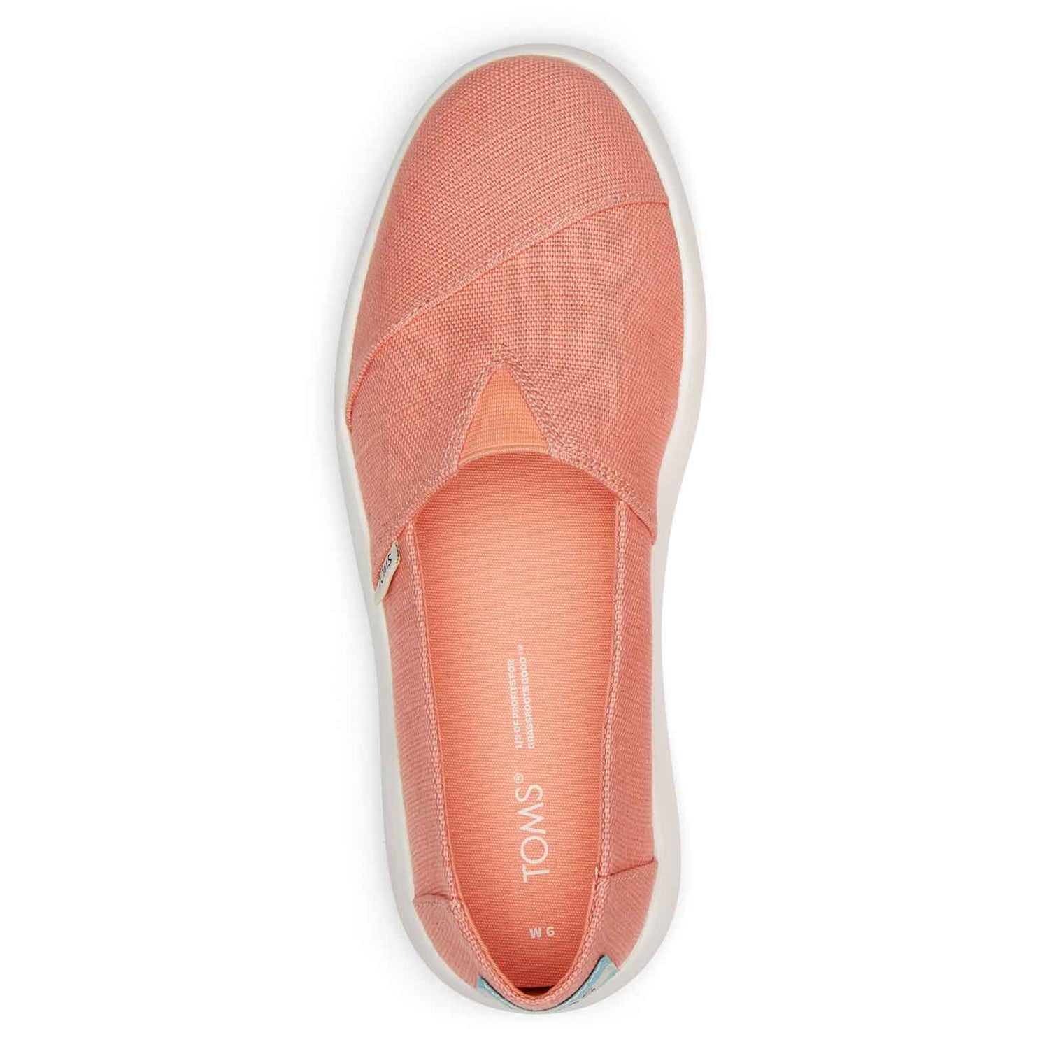 Peltz Shoes  Women's Toms Alpargata Mallow Slip-On CORAL 10017826