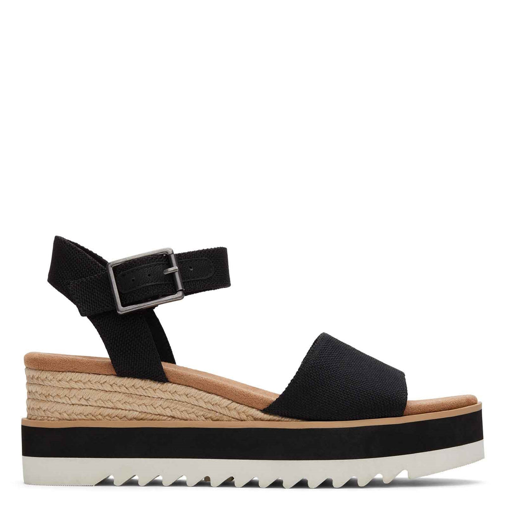 Women's TOMS Diana Sandal BLACK CANVAS 10017856