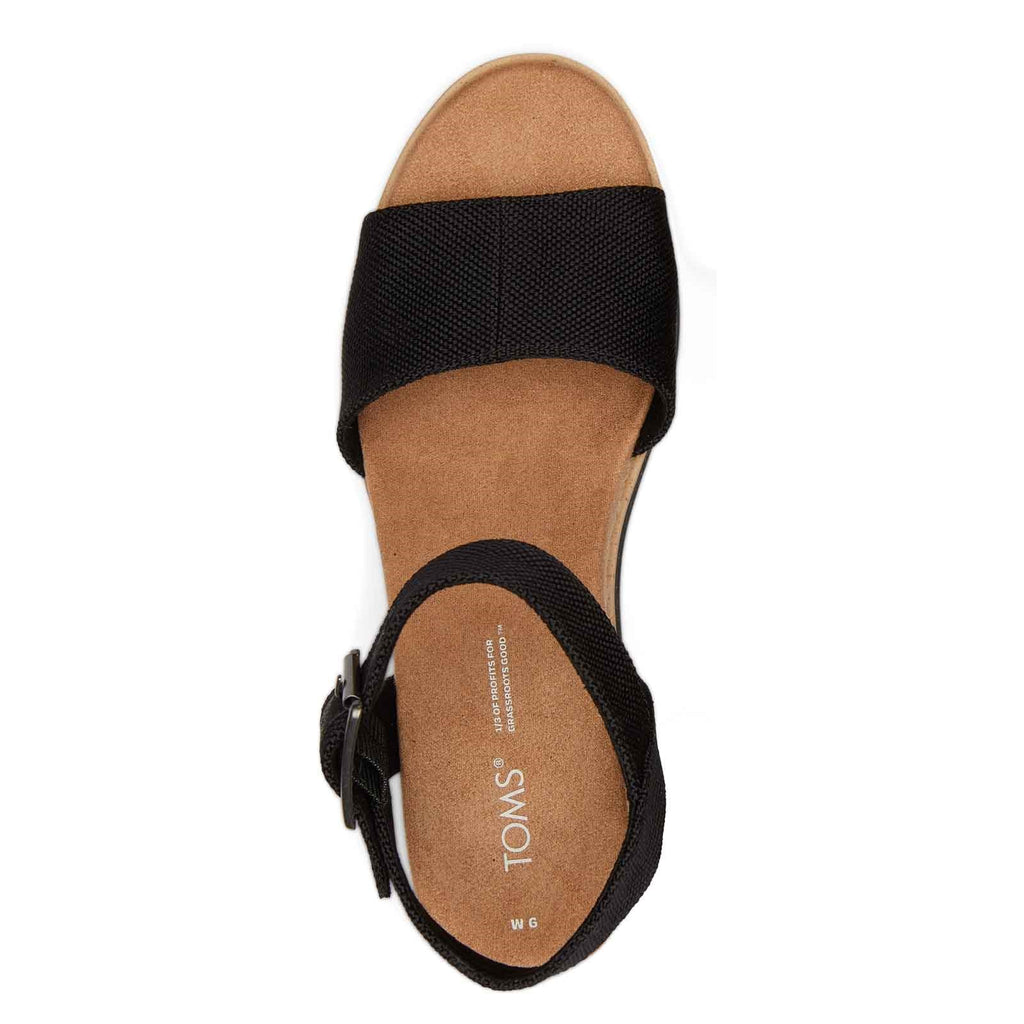 Women's TOMS Diana Sandal BLACK CANVAS 10017856