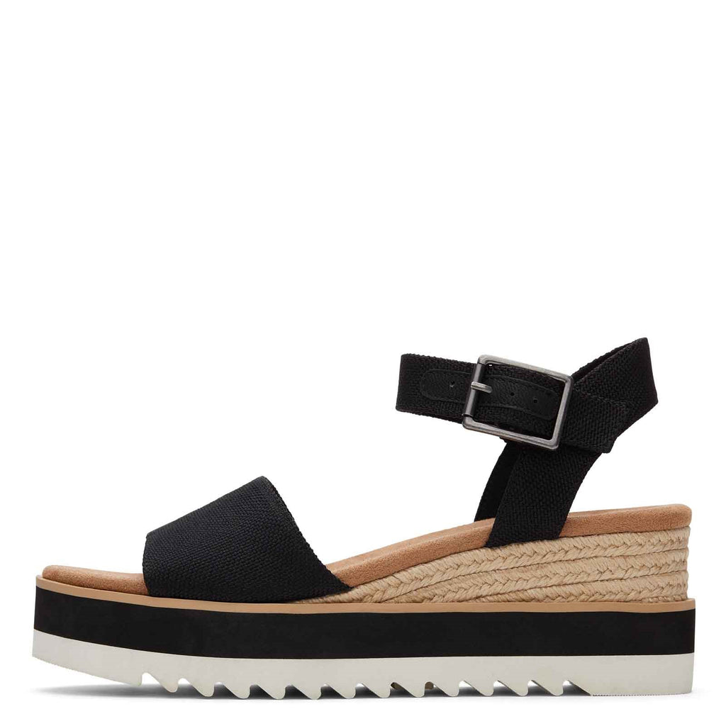 Women's TOMS Diana Sandal BLACK CANVAS 10017856