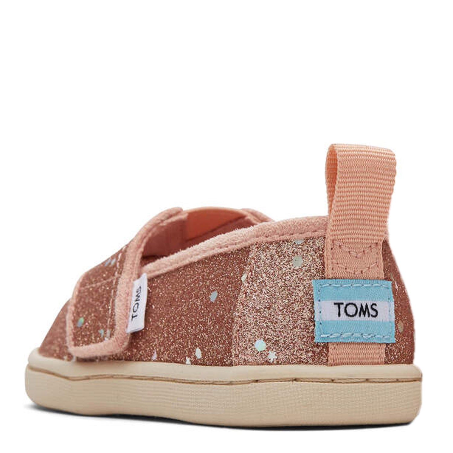 Peltz Shoes  Girl's Toms Alpargata Tiny Slip-On - Toddler Rose Gold Glitter 10018672