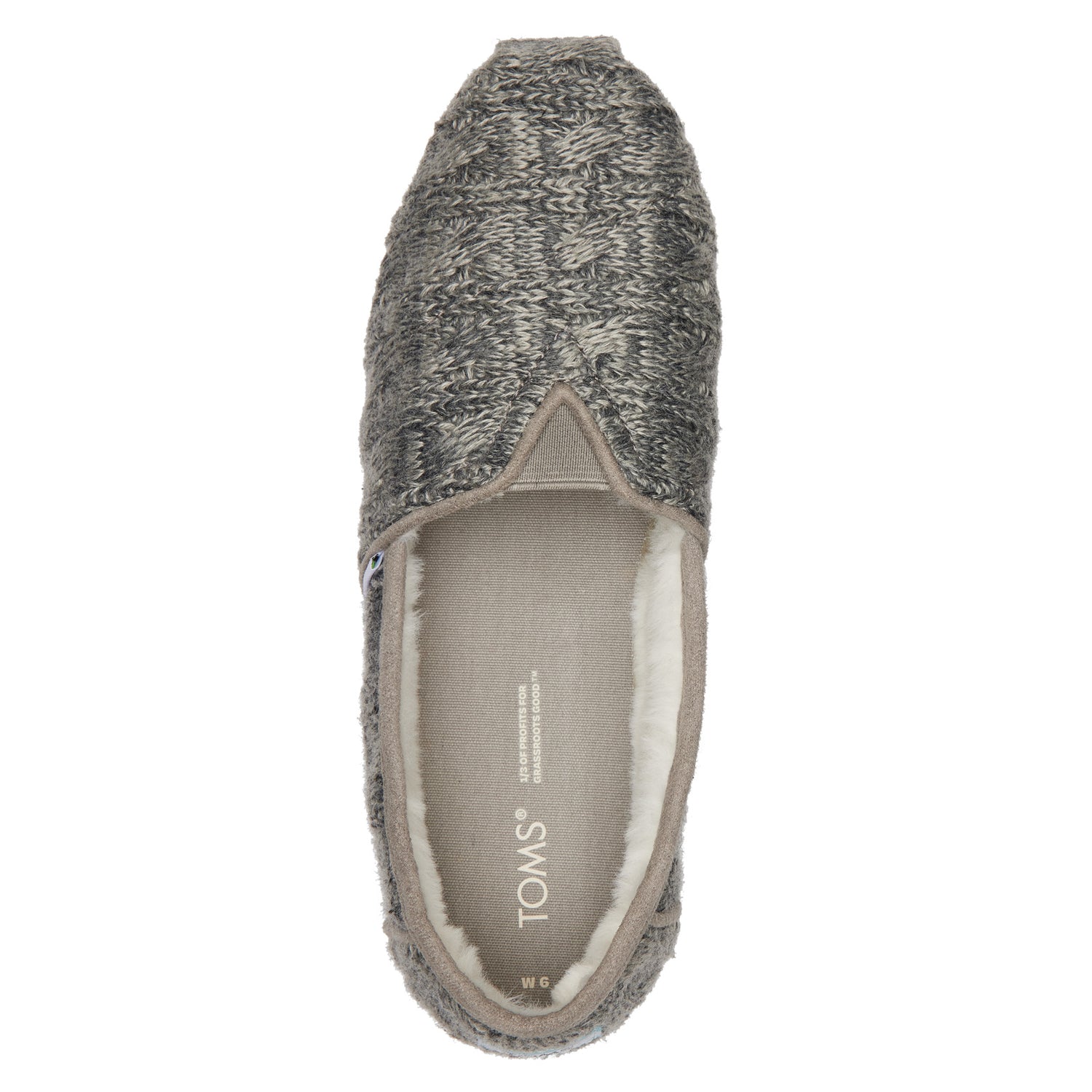 Peltz Shoes  Women's Toms Alpargata Faux Fur Lined Slip-On CEMENT 10018878