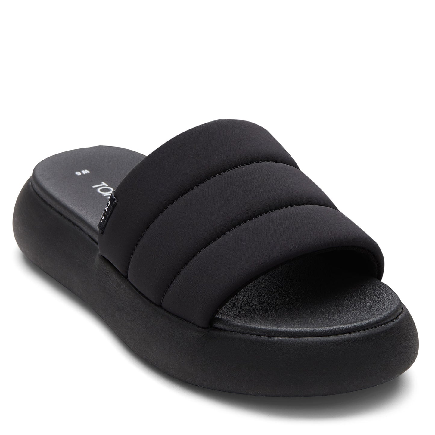 Peltz Shoes  Women's Toms Alpargata Mallow Slide Sandal BLACK 10018993