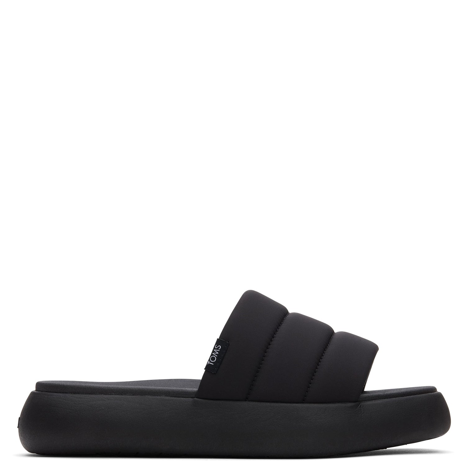 Peltz Shoes  Women's Toms Alpargata Mallow Slide Sandal BLACK 10018993
