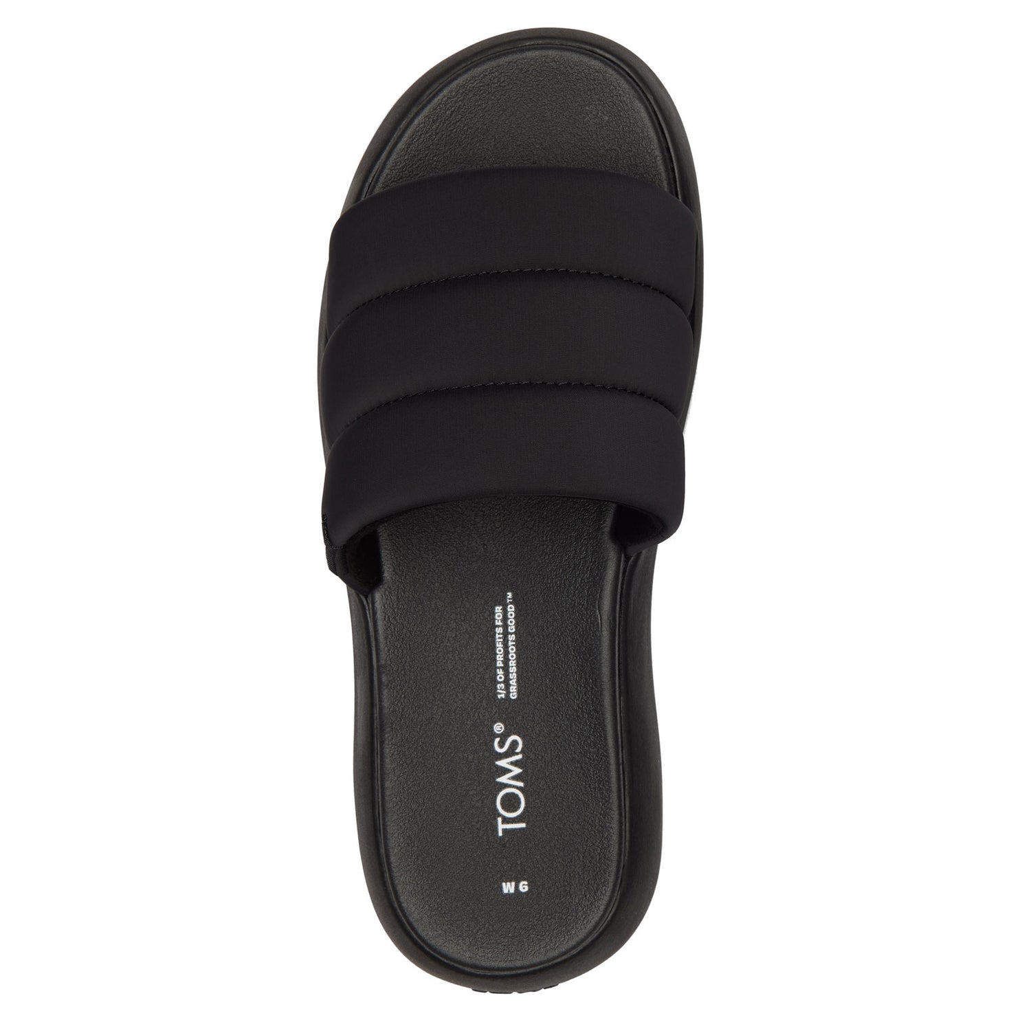 Peltz Shoes  Women's Toms Alpargata Mallow Slide Sandal BLACK 10018993