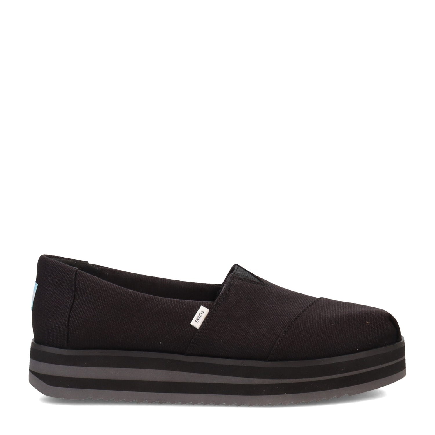 Peltz Shoes  Women's Toms Alpargata Midform Espadrille Slip-On BLACK 10019466