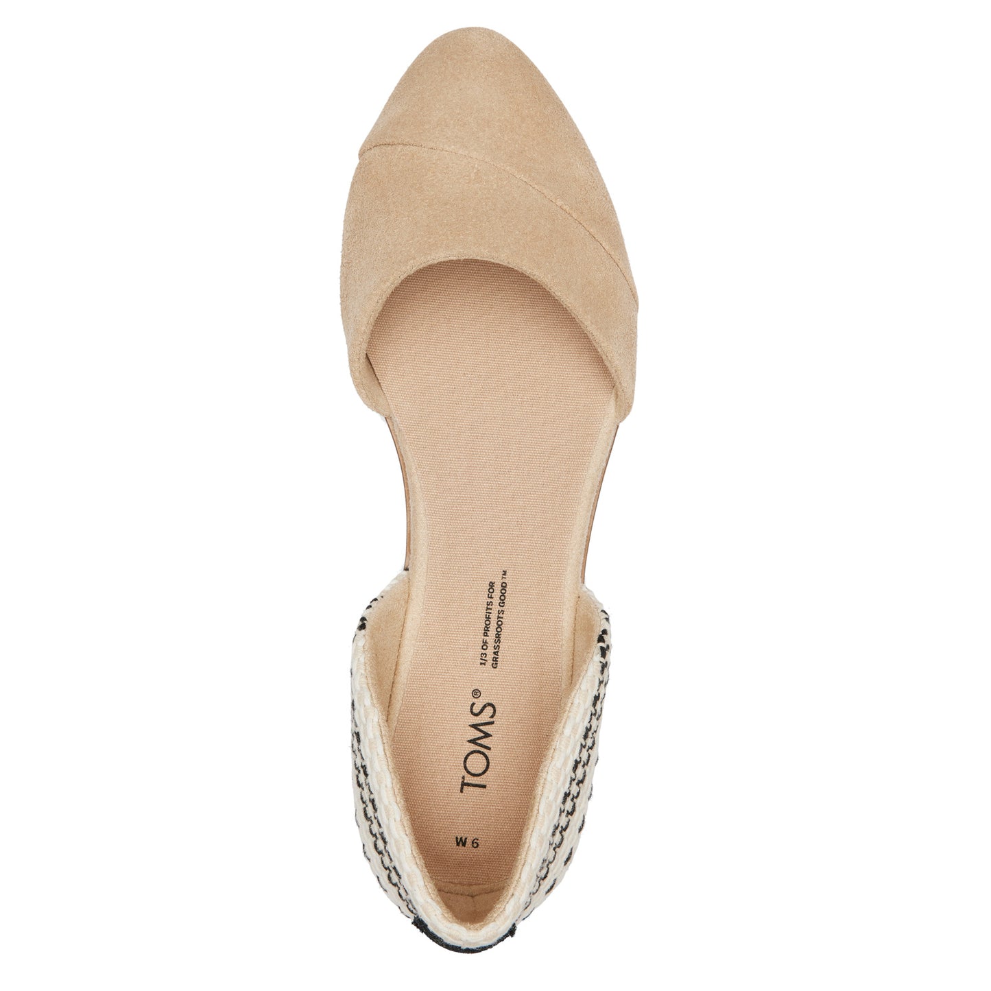 Peltz Shoes  Women's Toms Jutti D'Orsay Flat OATMEAL 10019550