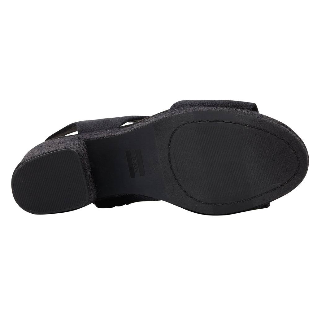 Women's Toms Majorca Platform Sandal BLACK BASKETWEAVE 10019727