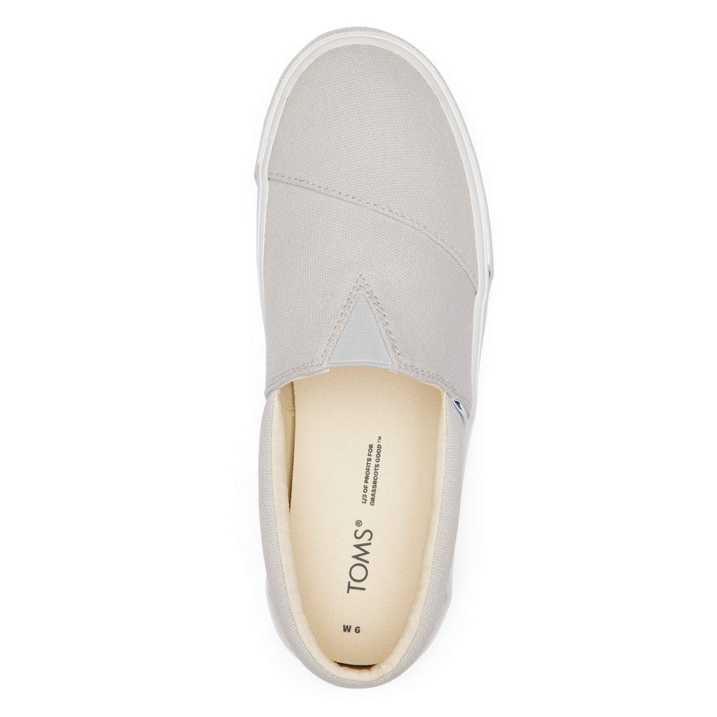 Peltz Shoes  Women's Toms Alpargata Fenix Platform Slip-On Light Grey 10019796