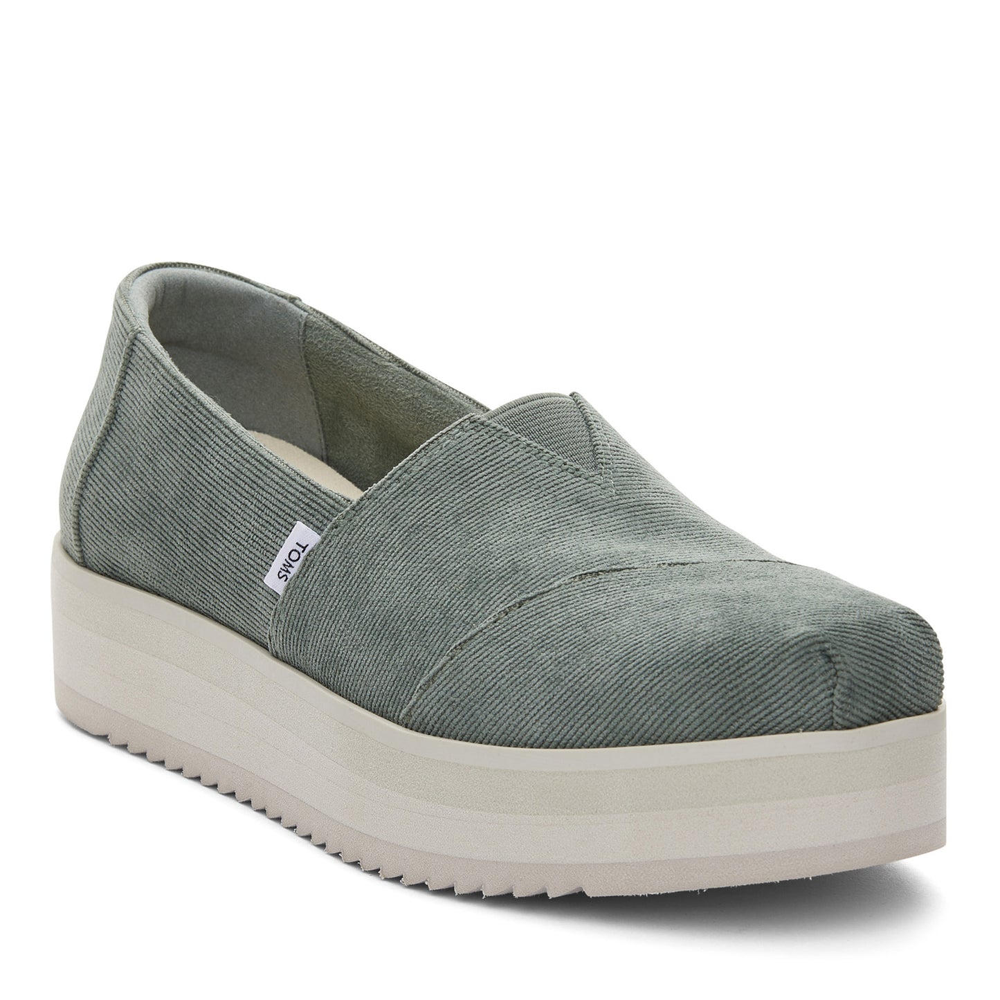 Peltz Shoes  Women's Toms Alpargata Midform Slip-On Bonsai Green 10020189