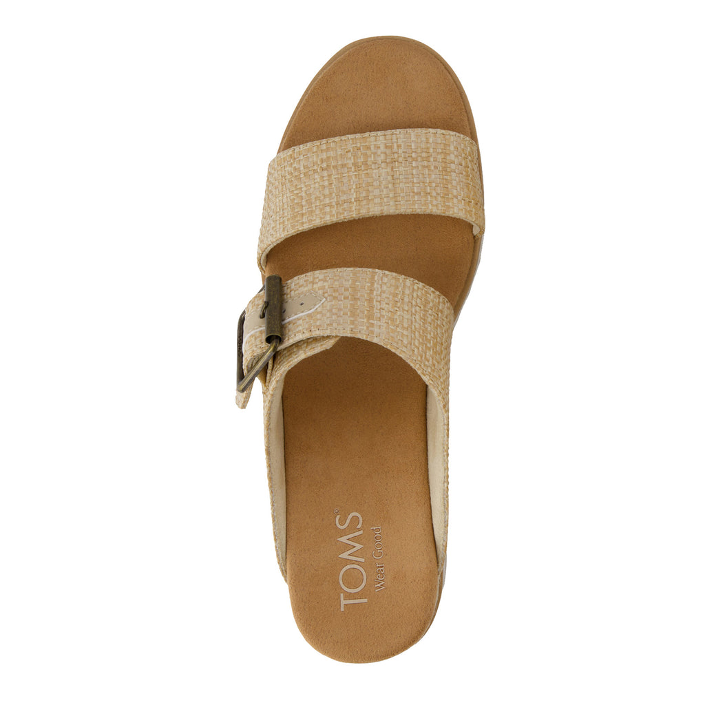 Women's TOMS Diana Mule Buckle Sandal ALMOND RAFFIA 10022517