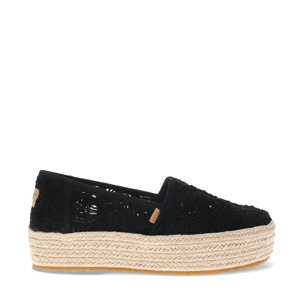 Women's TOMS Valencia Slip-On BLACK CROCHET 10023046