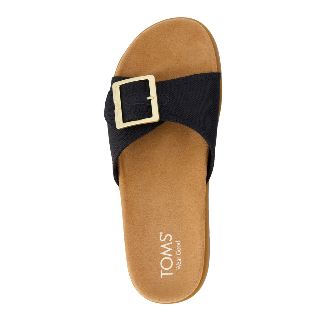 Women's TOMS Marin Slide Sandal BLACK CANVAS 10023103