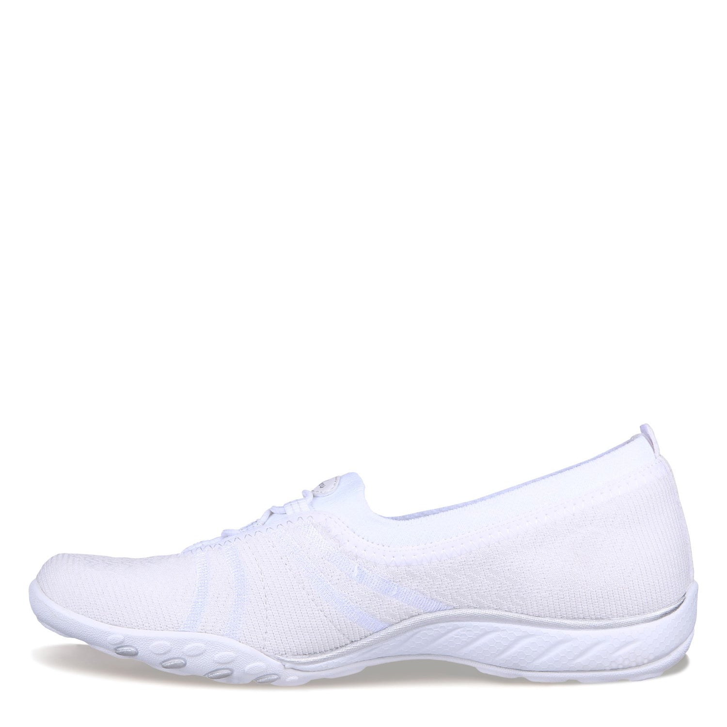 Peltz Shoes  Women's Skechers Breathe-Easy - Simple Pleasure Slip-On White 100247-WHT