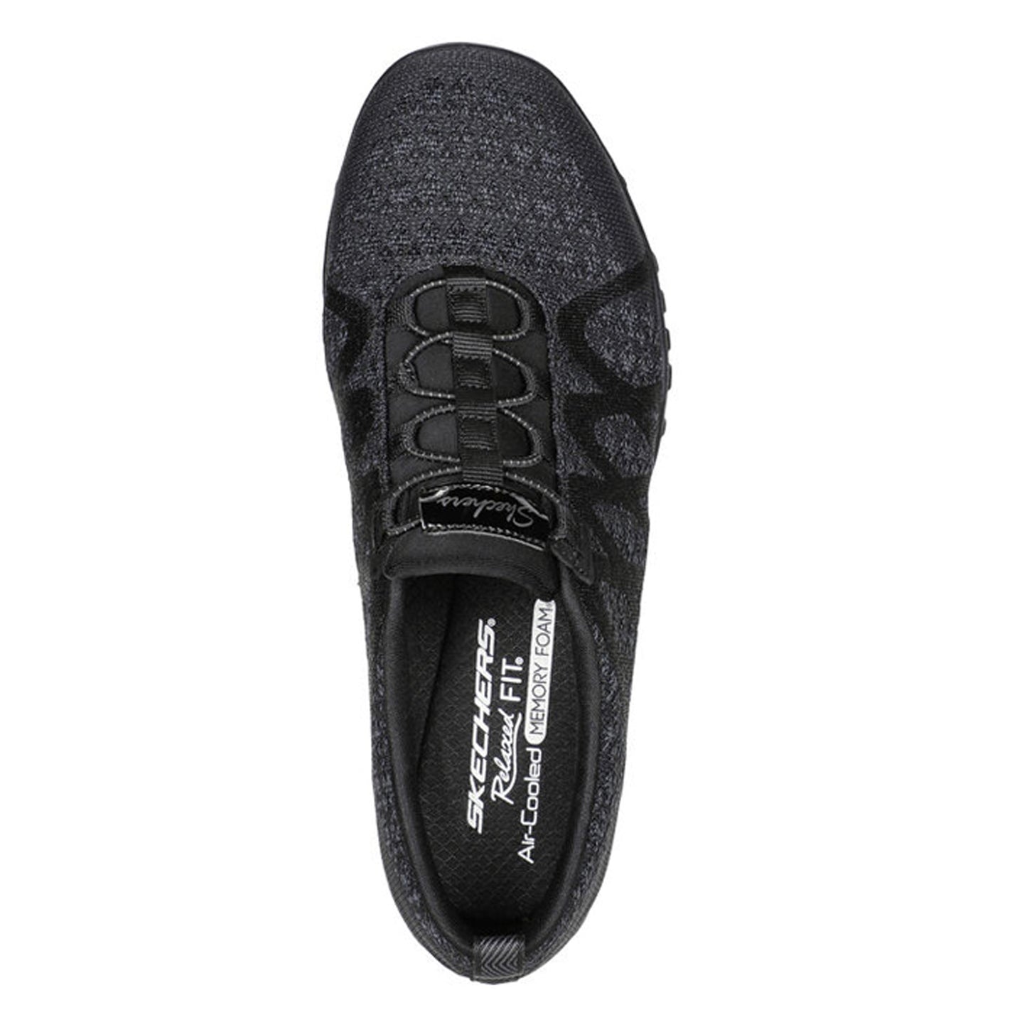 Peltz Shoes  Women's Skechers Relaxed Fit: Breathe-Easy - Infi-Knity Sneaker Black 100301-BLK