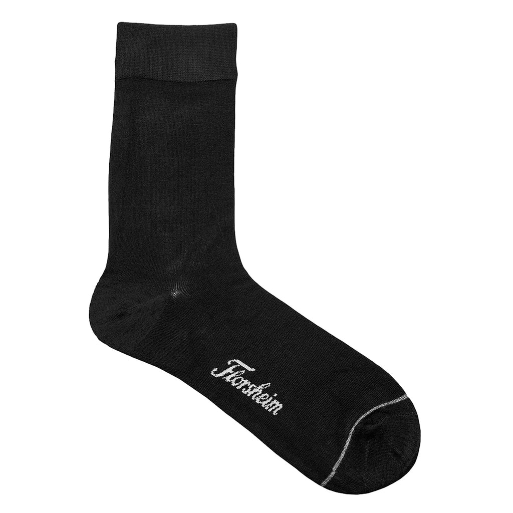 Men's Florsheim Bamboo Flat Crew Dress Socks - One Pair BLACK 100304-K01