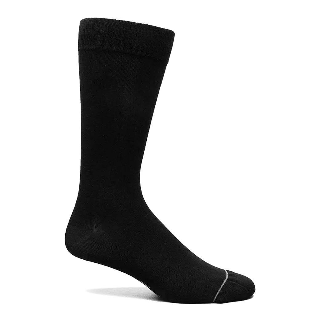 Men's Florsheim Bamboo Flat Crew Dress Socks - One Pair BLACK 100304-K01