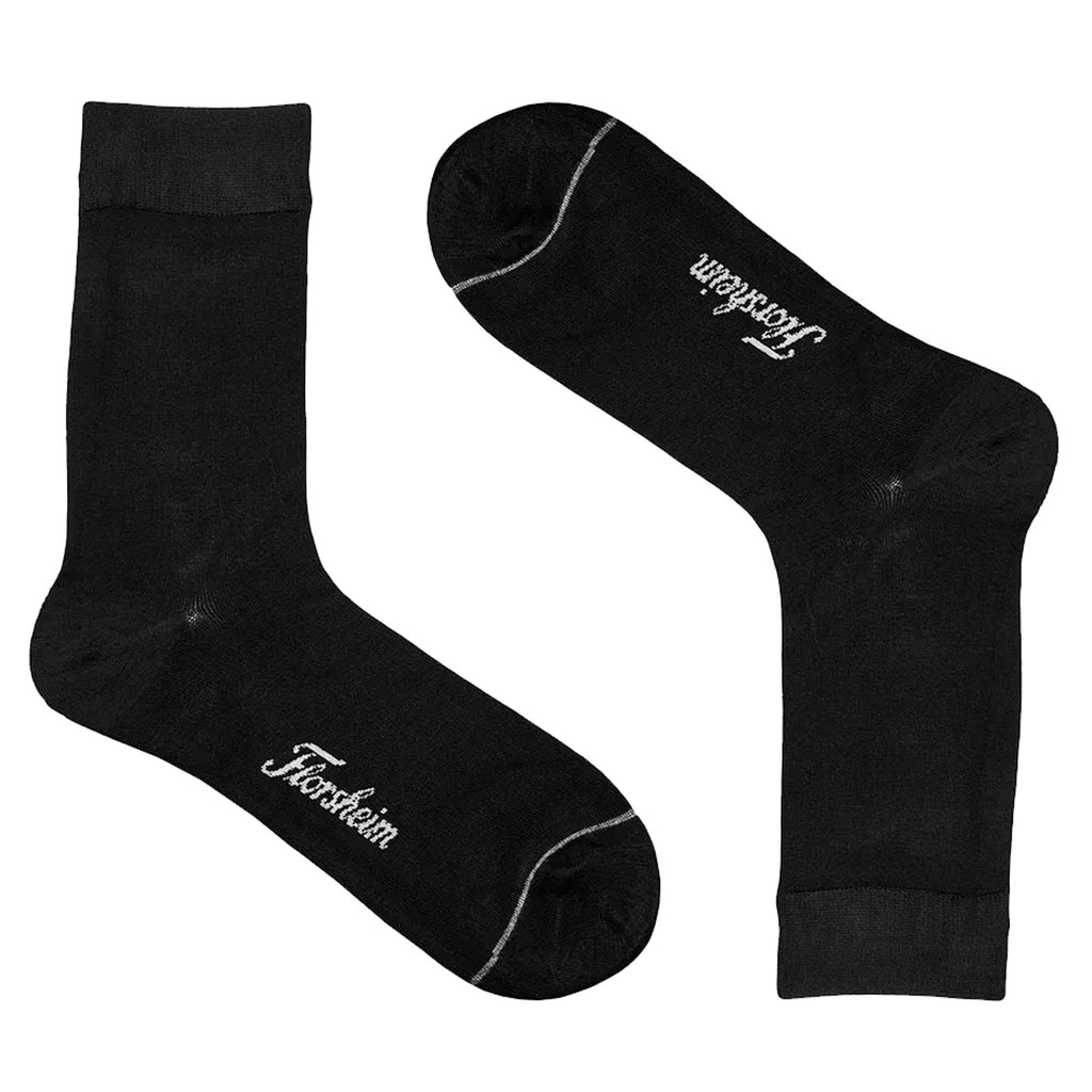 Men's Florsheim Bamboo Flat Crew Dress Socks - One Pair BLACK 100304-K01