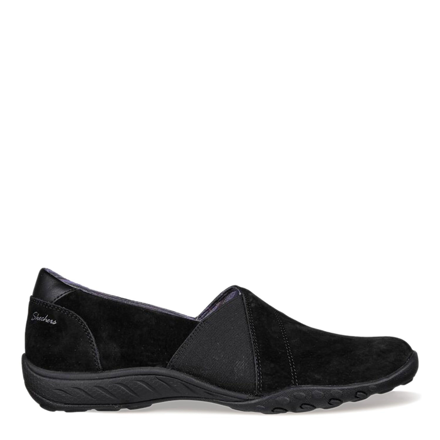 Peltz Shoes  Women's Skechers Relaxed Fit: Breathe-Easy - Kindred Slip-On - Wide Width Black/Black 100377W-BBK