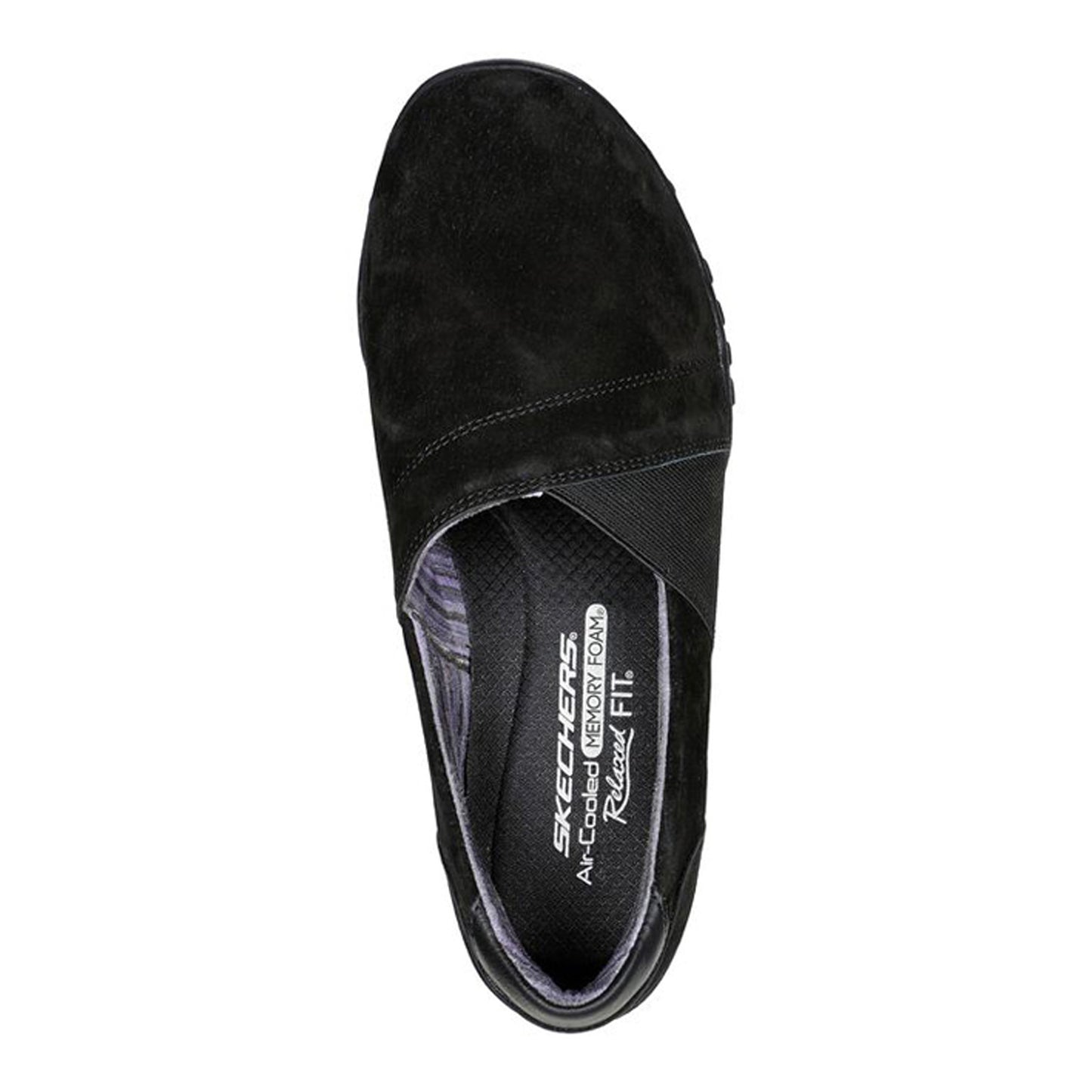 Peltz Shoes  Women's Skechers Relaxed Fit: Breathe-Easy - Kindred Slip-On - Wide Width Black/Black 100377W-BBK