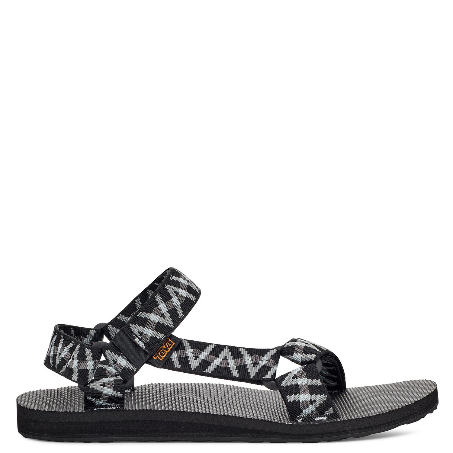 Peltz Shoes  Men's Teva Original Universal Sandal BLACK GREY WHITE 1004006-LSBG