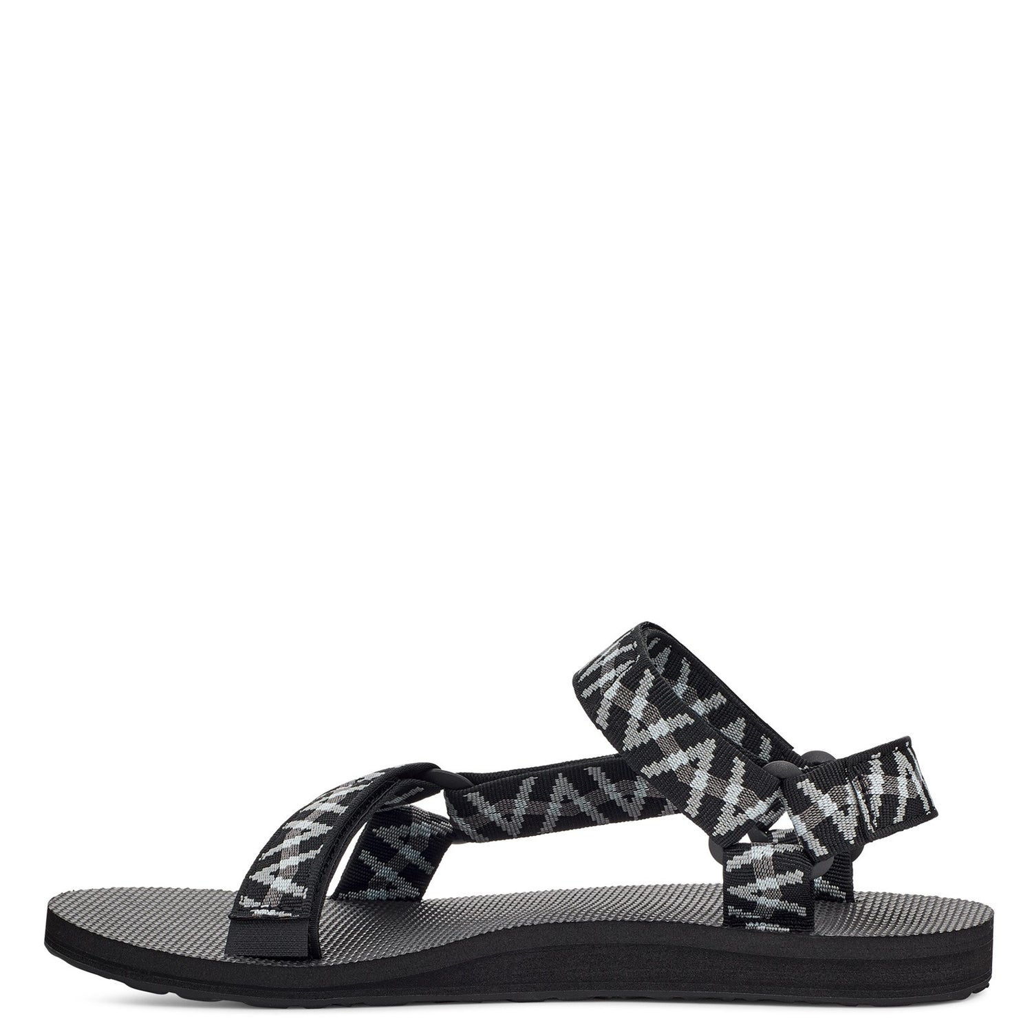 Peltz Shoes  Men's Teva Original Universal Sandal BLACK GREY WHITE 1004006-LSBG