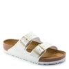 Peltz Shoes  Women's Birkenstock Arizona Slide Sandal - Narrow Fit White Patent Birkoflor 1005 294 N