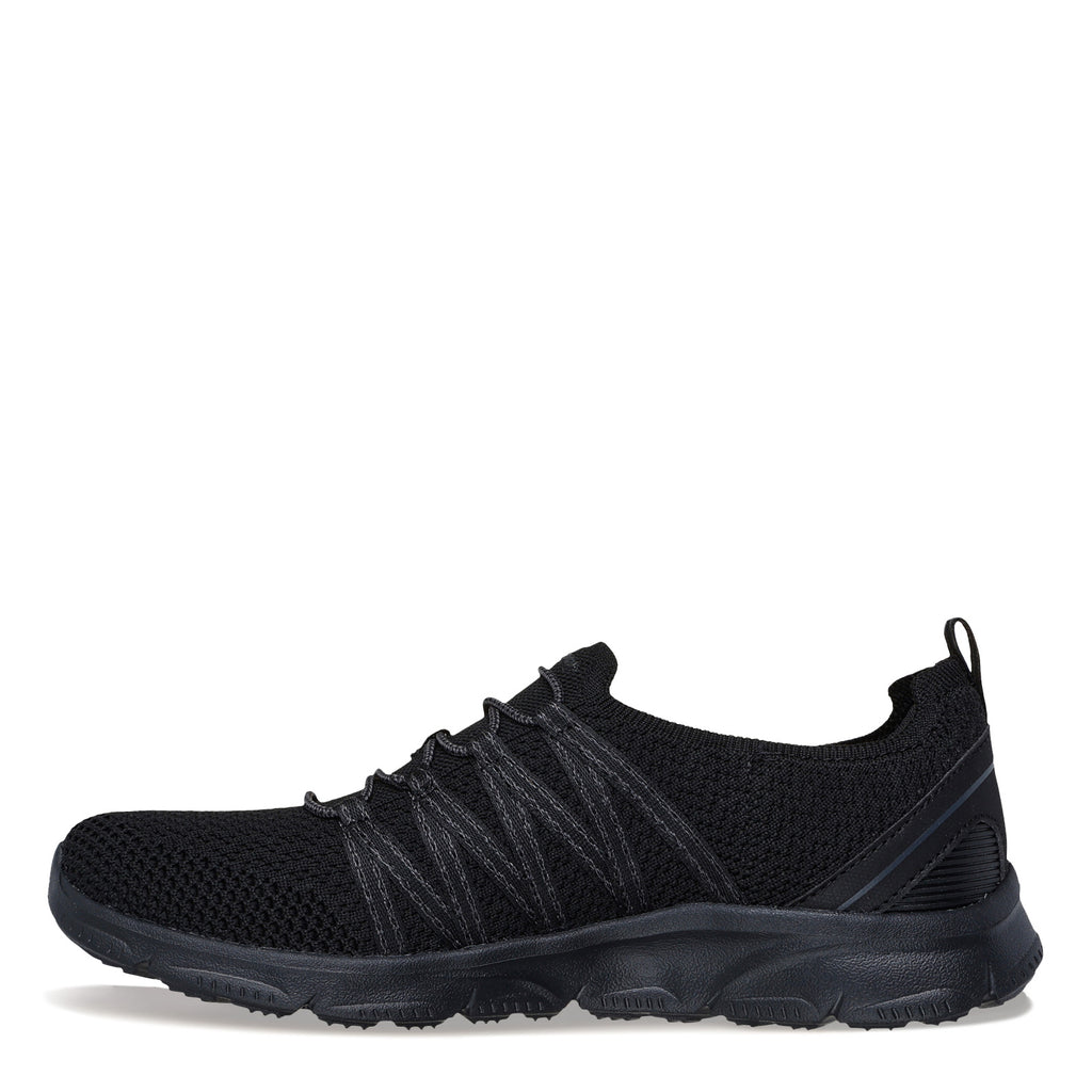 Women's Skechers Arch Fit: Sunny - Creative Pass Sneaker BLACK/BLACK 100728-BBK