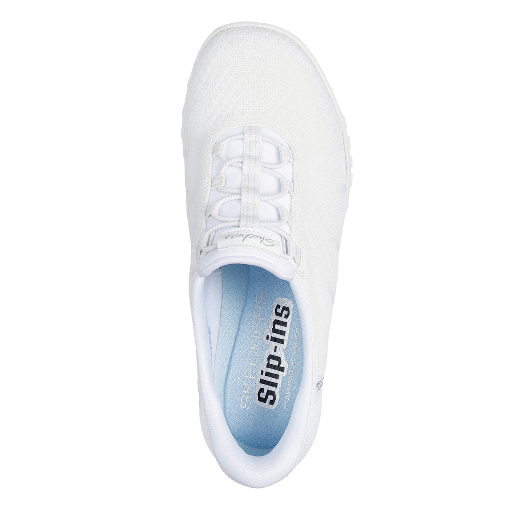 Women's Skechers Slip-ins: Breathe-Easy - Knitty Waves Sneaker WHITE 100762-WHT
