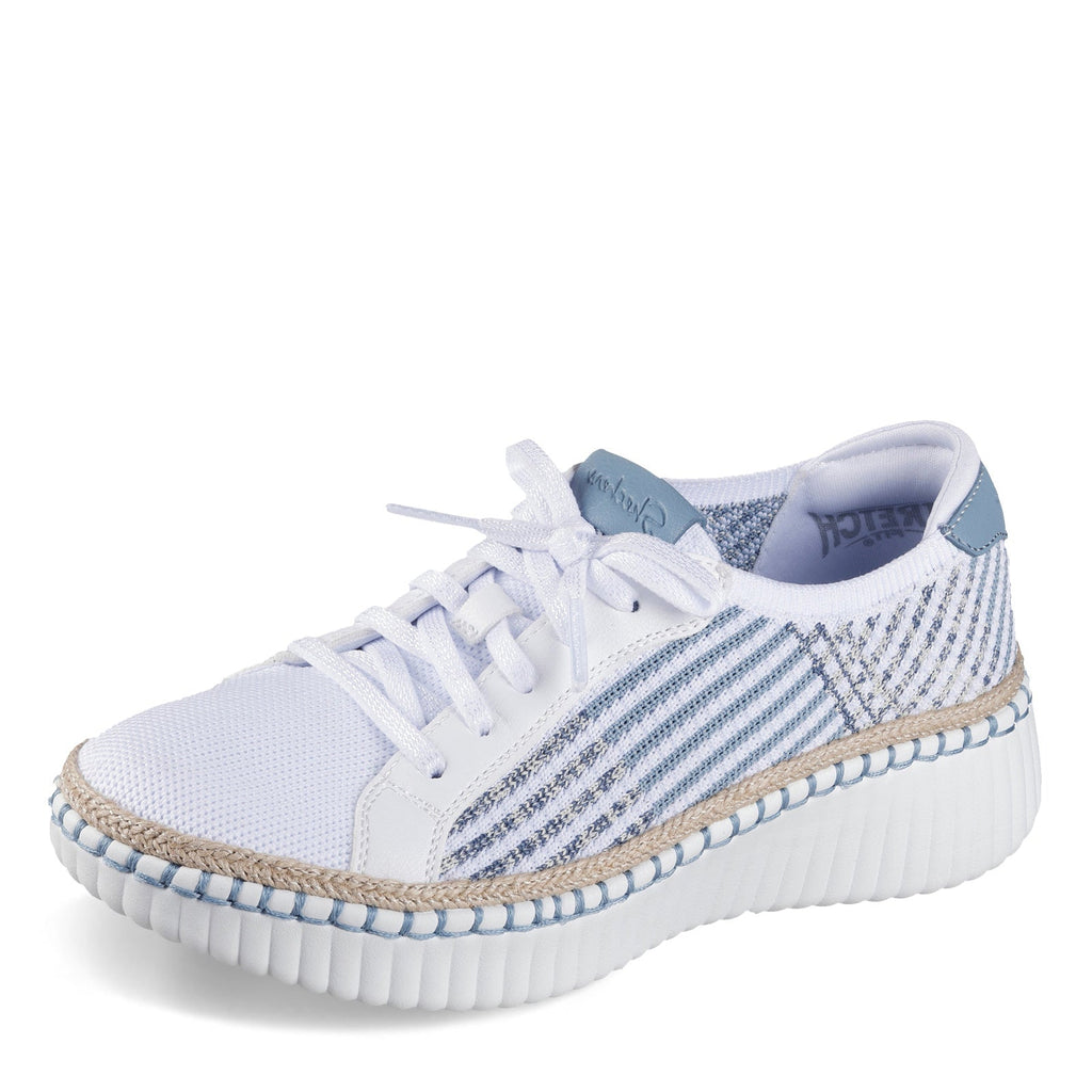 Women's Skechers Wilshire Blvd - Breezy Stroll Sneaker WHITE/BLUE 100826-WBL