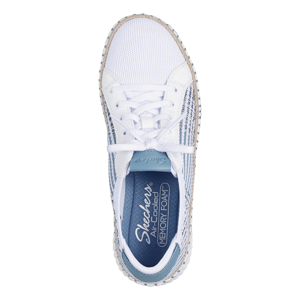 Women's Skechers Wilshire Blvd - Breezy Stroll Sneaker WHITE/BLUE 100826-WBL