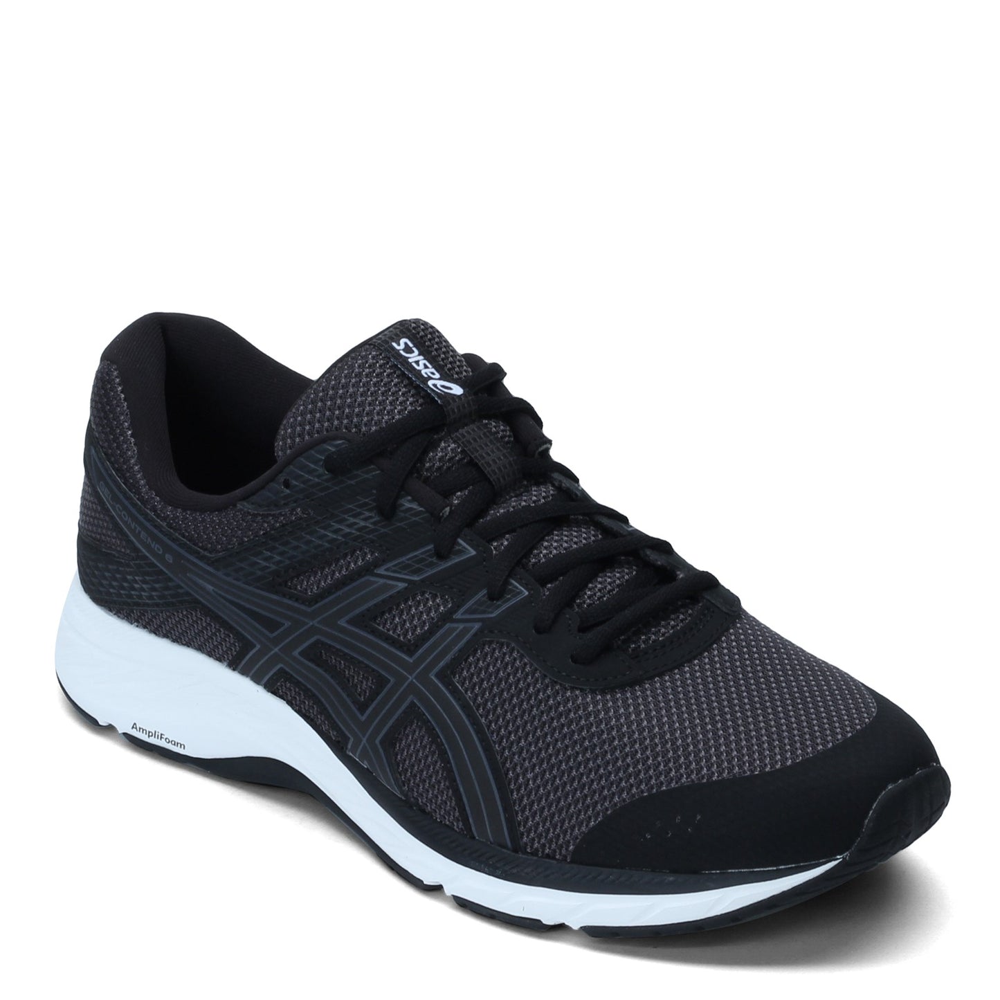 Peltz Shoes  Men's ASICS GEL-Contend 6 Running Shoe BLACK GRAY WHITE 1011A788-020