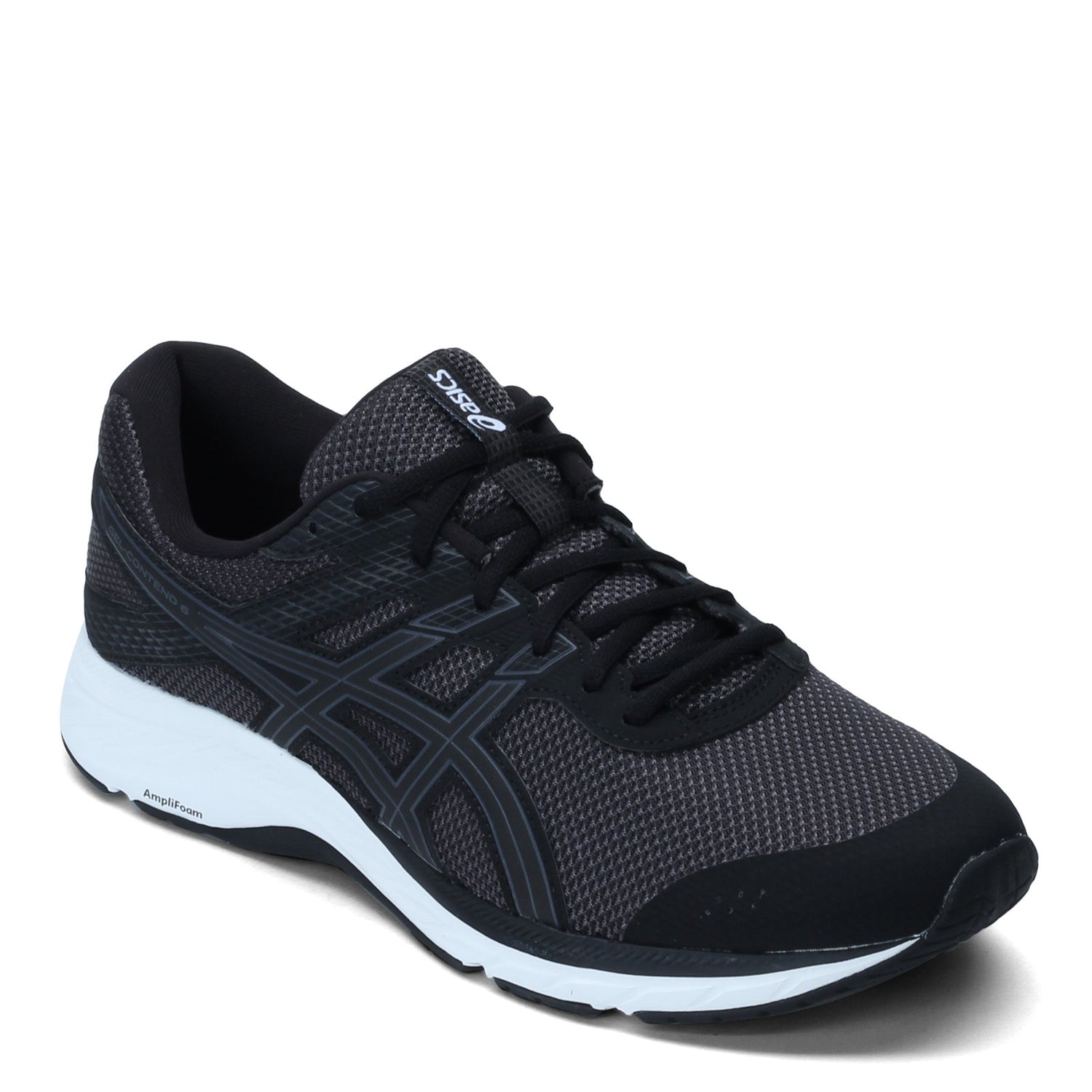 Peltz Shoes  Men's ASICS GEL-Contend 6 Running Shoe BLACK GRAY WHITE 1011A788-020